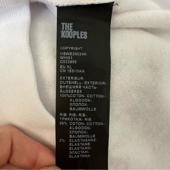NWT The Kooples White Graphic Logo Hoodie I Love The Kooples – Size XL - Picture 8 of 9